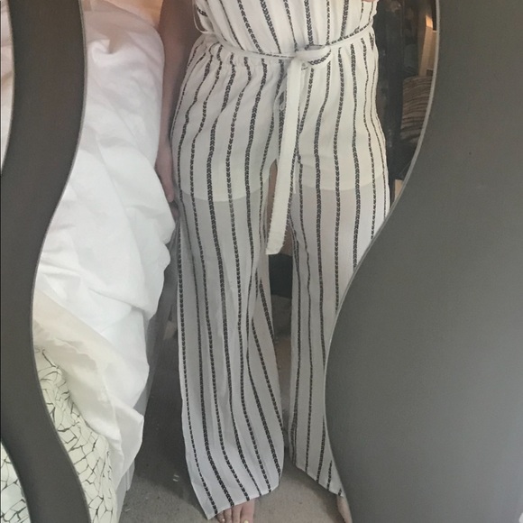 white and black thin stripped jumper - Picture 2 of 2